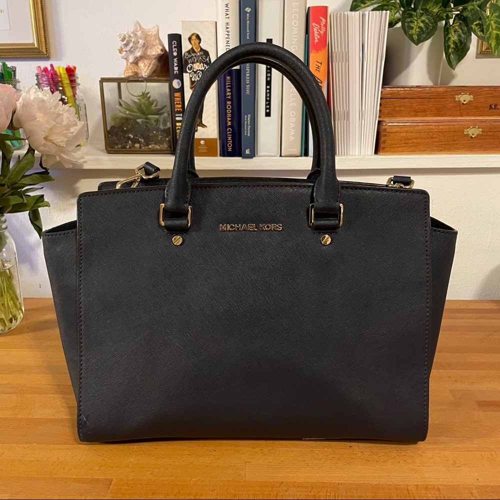 Michael Kors Navy Selma Satchel
